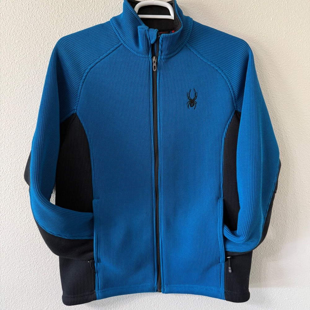 Spyder Mens Full Zip Fleece Lined Outdoor Sweater Sporty Techwear Jacket Large